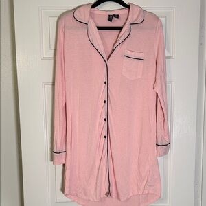 Pink Button-Up Sleep Shirt size medium brand new